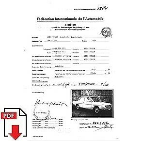 1964 Auto Union DKW F102 FIA homologation form PDF download